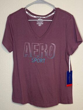 Aeropostale V-Neck Tee - Burgundy